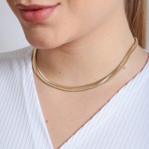 Colar choker salamandra banhado em ouro 18k