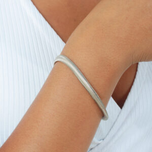 Pulseira salamandra banhada em ouro branco